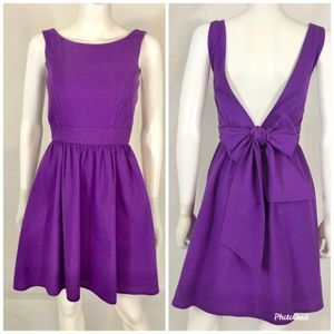 Lauren James Purple Seersucker Minidress Plunge Sz XS